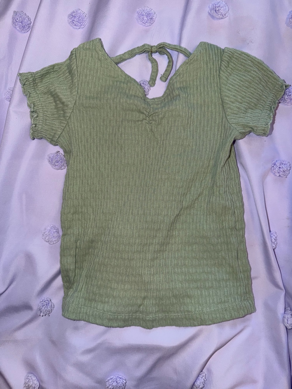 OshKosh B'gosh Olive Green Ribbed Short Sleeve Top